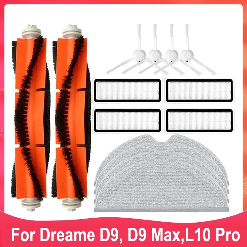 

For Dreame D9 For Dreame Bot L10 Pro D9 MAX For Trouver Robot LDS Vacuum Finder Spare Part Accessories Main Side Brush Filter