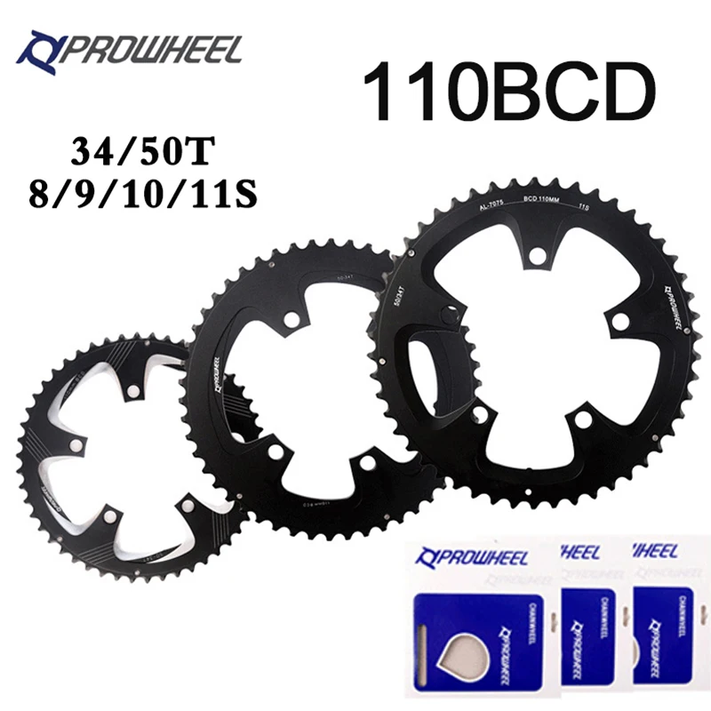 

Цепь велосипедная Prowheel 110bcd 34/50T, звездочка из алюминиевого сплава/стали для скоростной цепи 8/9/10/11, детали для велоспорта