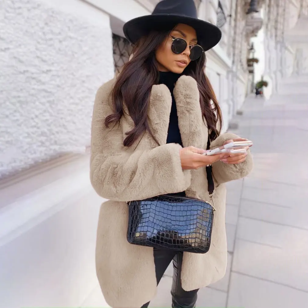 Шуба женская из искусственного меха роскошная укороченная куртка популярный