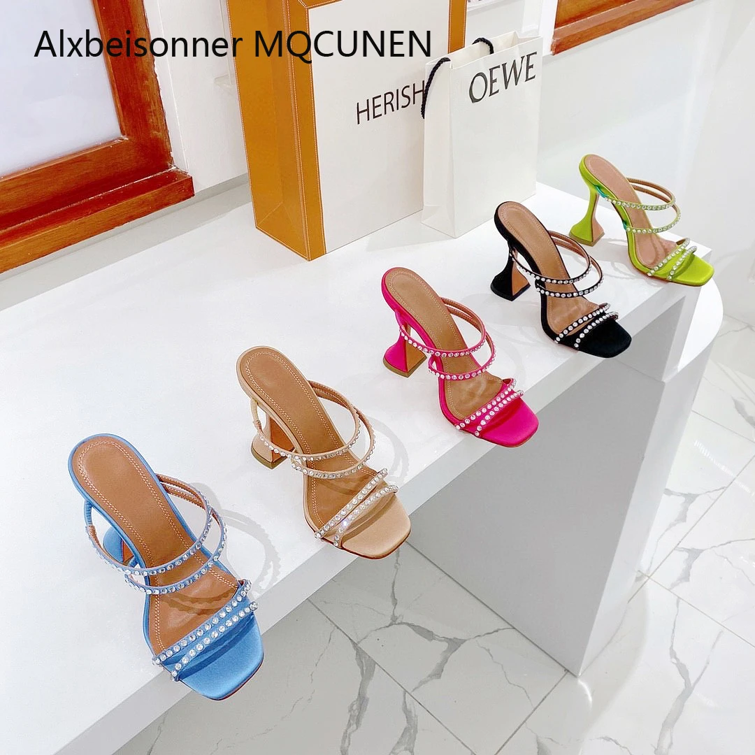 

2022 сандалии с открытым носком и узкими ремешками женские сандалии без застежек сандалии с котятами на высоком каблуке со стразами сандалии с открытым носком