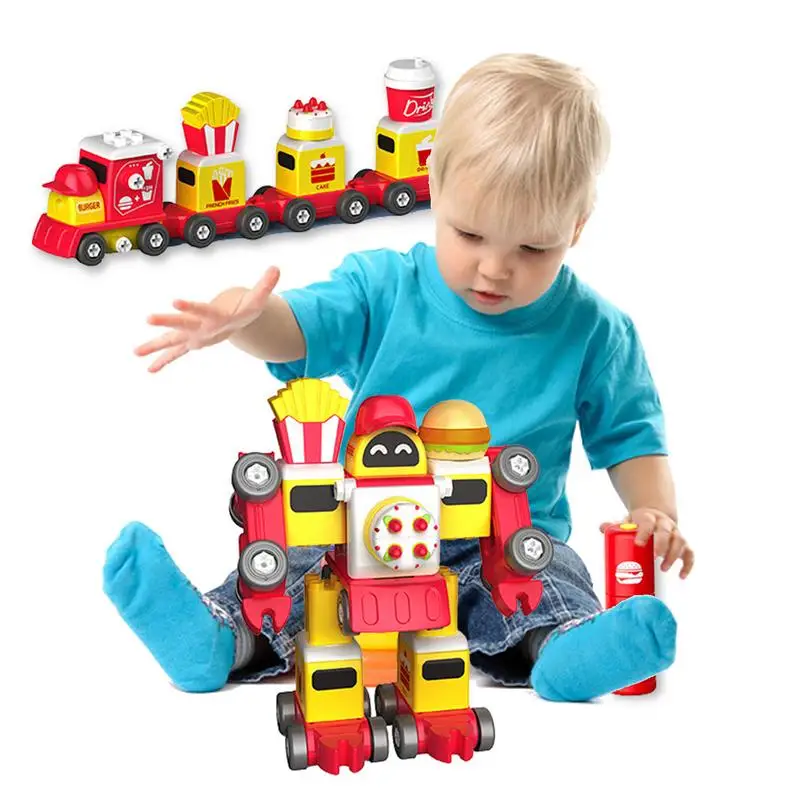 

Robotics Kit STEM Robot Building Kit Robot Train Set Toys Screwdriver Design Flexible Joints Improve Hand-Eye Coordination