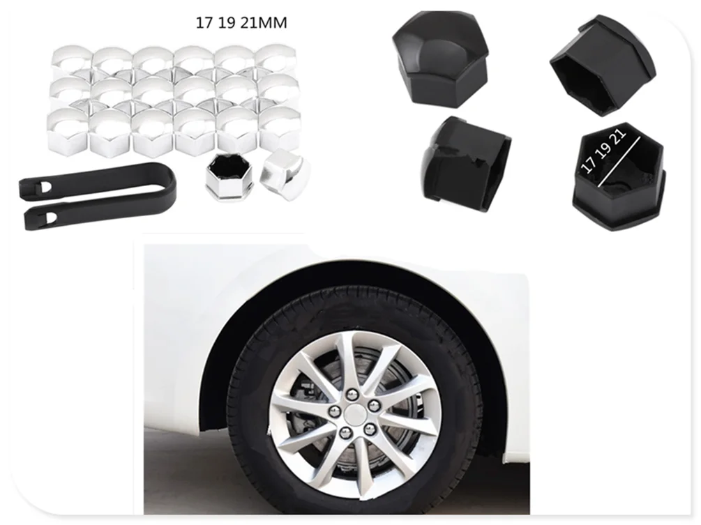 20 шт. универсальный 17 19 21 мм защитный колпачок для гайки шины в форме автомобиля