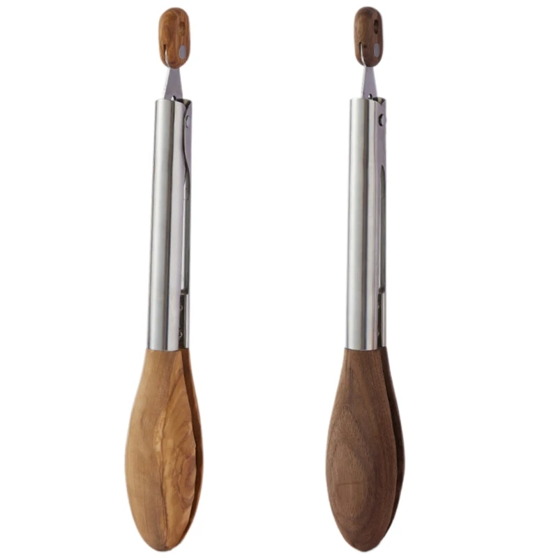 

Wood Material Food Tongs Kitchen Utensil Buffet Cooking Tool Anti-Heat Bread Clip Pastry Clamp for Desserts Salads Drop Shipping