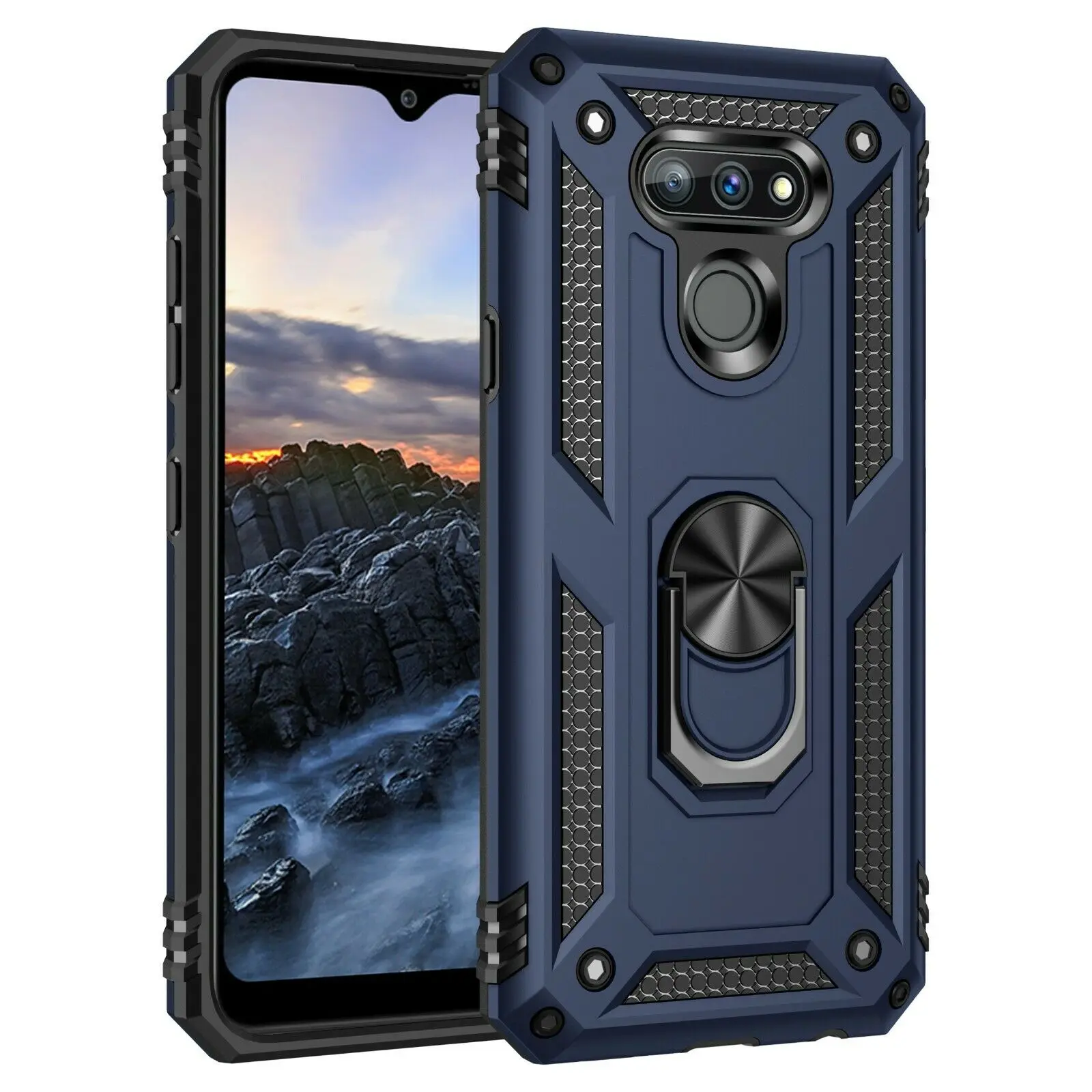 

Secure Grip Ring Stand Rugged Case Cover for LG Harmony 4, LG Premier Pro Plus,LG Xpression Plus 3,LG K41,LG K40S