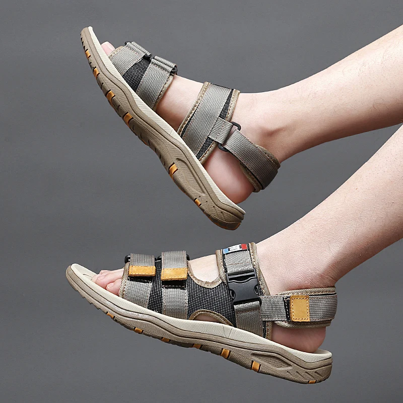 

Men's Cow Leather Casual Sandals 2023 Outdoor Summer New Open Toe Male Beach Shoes Plus Size Platform Sandals for Men Flat Shoes