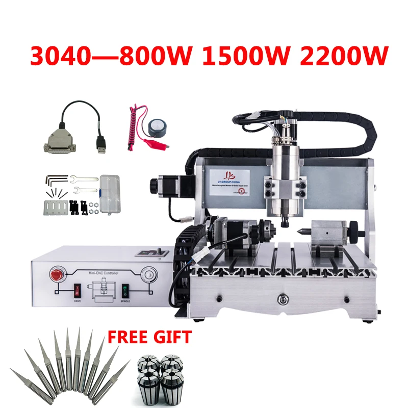 

LY 3040 CNC Engraving Machine 3 Axis 4 Axis Wood Router USB Port LPT Port Milling Machine Water-cooled Spindle 800W 1500W 2200W