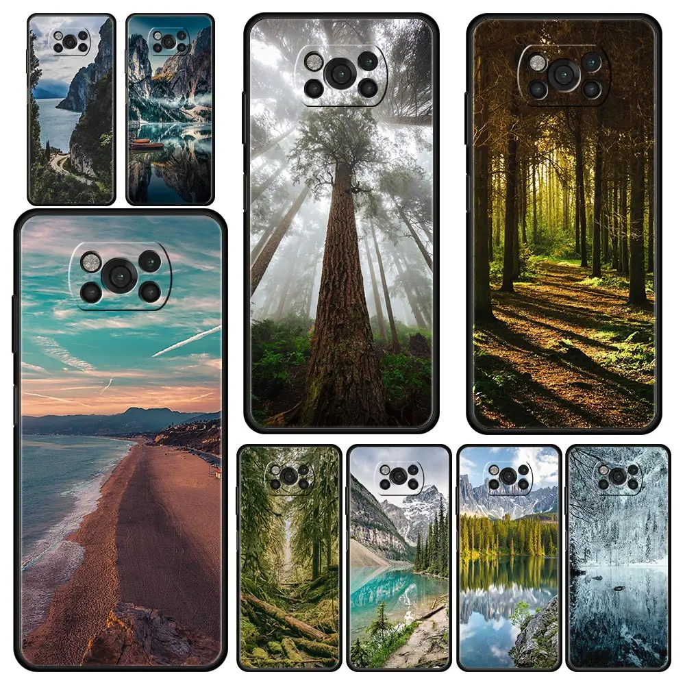 

Чехол для телефона с изображением леса, пляжа, восхода и природы для Xiaomi Poco X3 NFC M3 F3 F4 M4 X4 Mi Note 12T 12 Pro 10 11 Lite 10T 5G 11T 9T