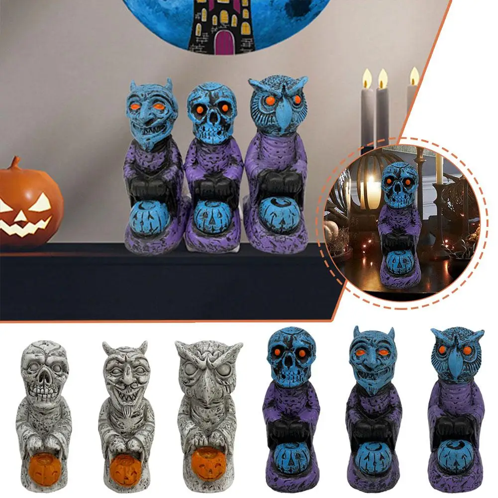 

Новое украшение в виде тыквы, черепа на Хэллоуин, полуночная церемония, страшное ремесло, улыбающееся лицо, украшение из смолы, украшение L0E9