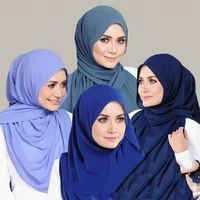 summer pearl chiffon monochrome bubble long scarf fashion gauze soft scarf shawl luxury brand muslim hijab islamic veil 18075cm