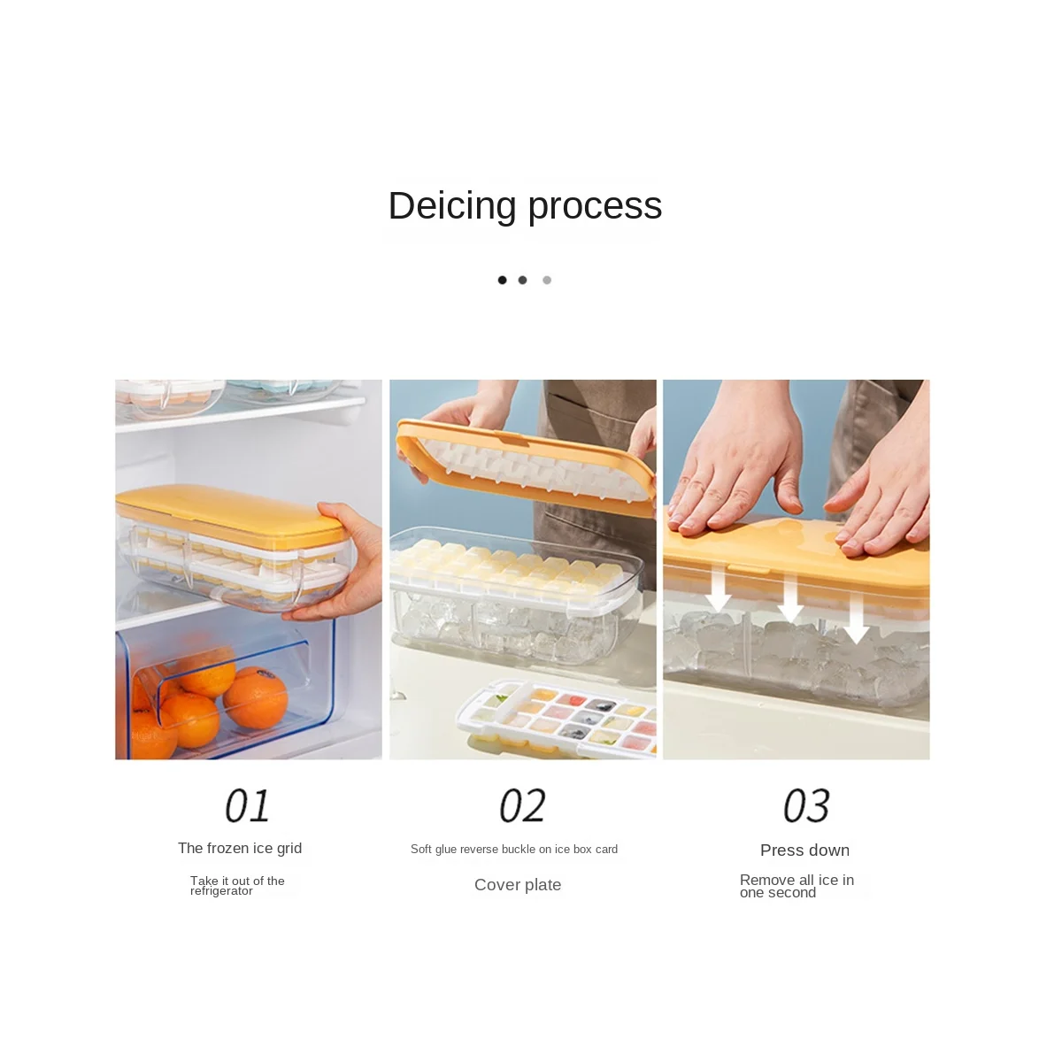 

Press Type Silicone Square Ice Mold Ice-Cube Trays Lid Mold Storage Box Ice-Cube Maker Cool Drinks Kitchen Bar Yellow