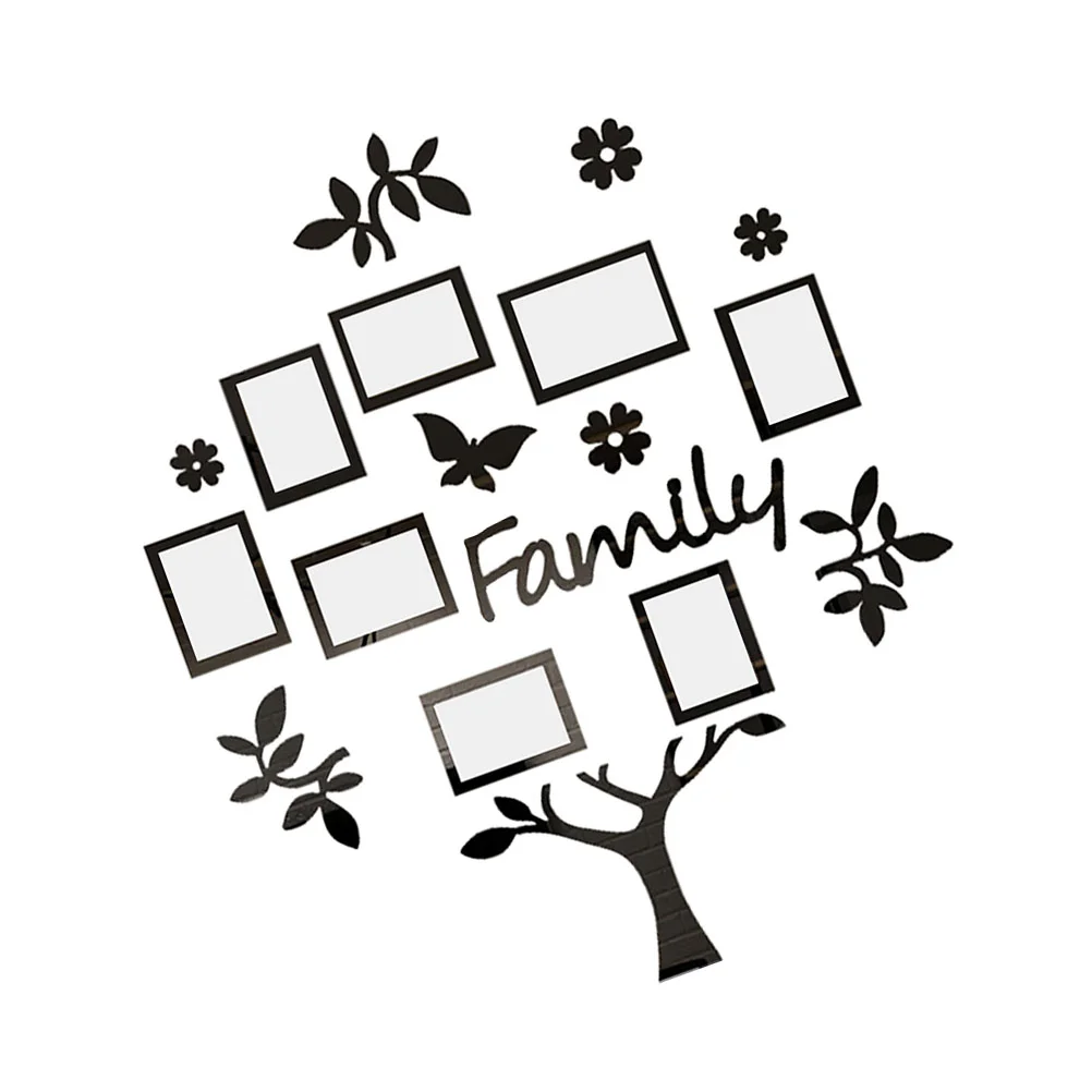 

Wall Sticker Tree Photo Frame 3D Room Decal Collage Living Family Picture Stickers Frames Decor Diy Mural Black Nursery