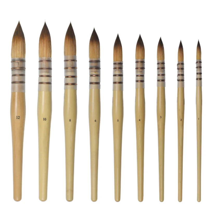 

Taklon Hair Wooden Handle Watercolor Acrylic Artist Painting Brush 1