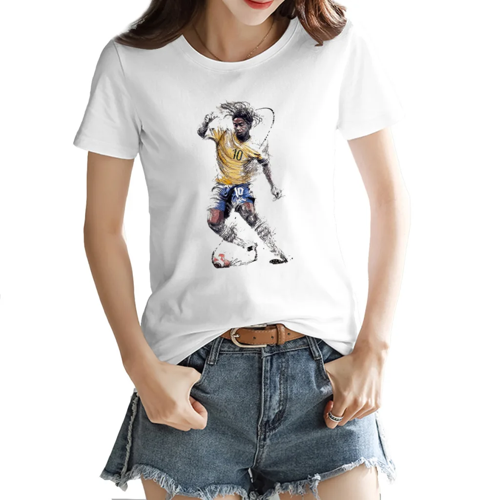 

Soccer Football Gift Move Brazil Spain 21 Ronaldinhos and Assiss and Moreiras Title Funny Top tee Vintage Leisure Eur Size