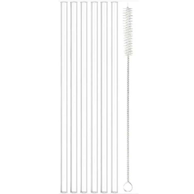 Прозрачные многоразовые трубочки 6 шт.