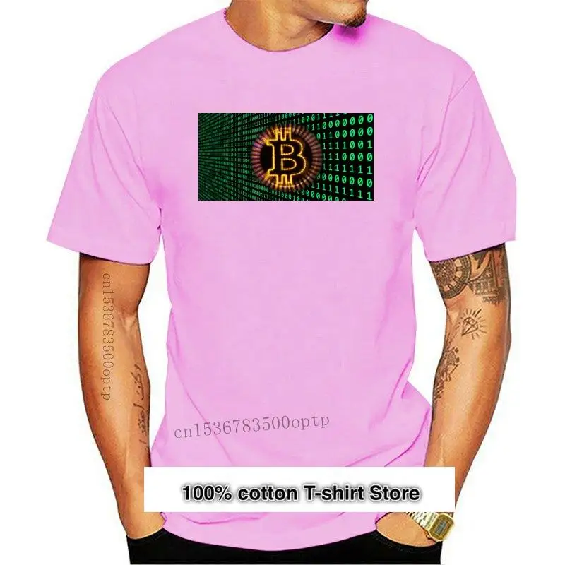 

Camiseta de moda negra para hombres, camisa con tecnología binaria de código de Bitcoin, Nerd Coder Internet, 2021, 2021