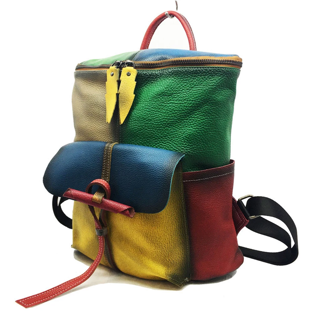 

Women Genuine Cow Leather Backpack Bags Female Big Capacity Shoulder Purses Ladies Travel Handbags Fashion Shopper Satchels