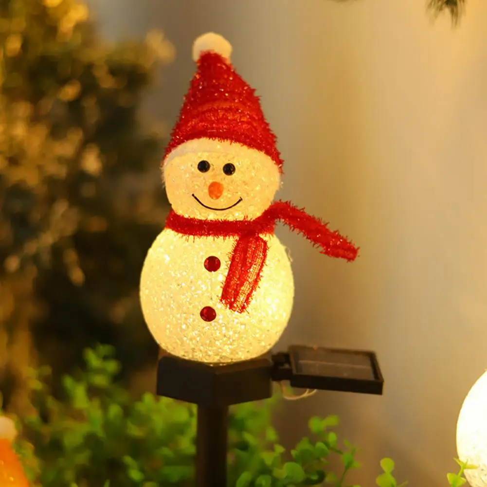 

Милое уличное украшение, праздничный светильник на солнечной батарее в виде снеговика, энергосберегающий уличный декор для сада, двора, улицы, на Рождество