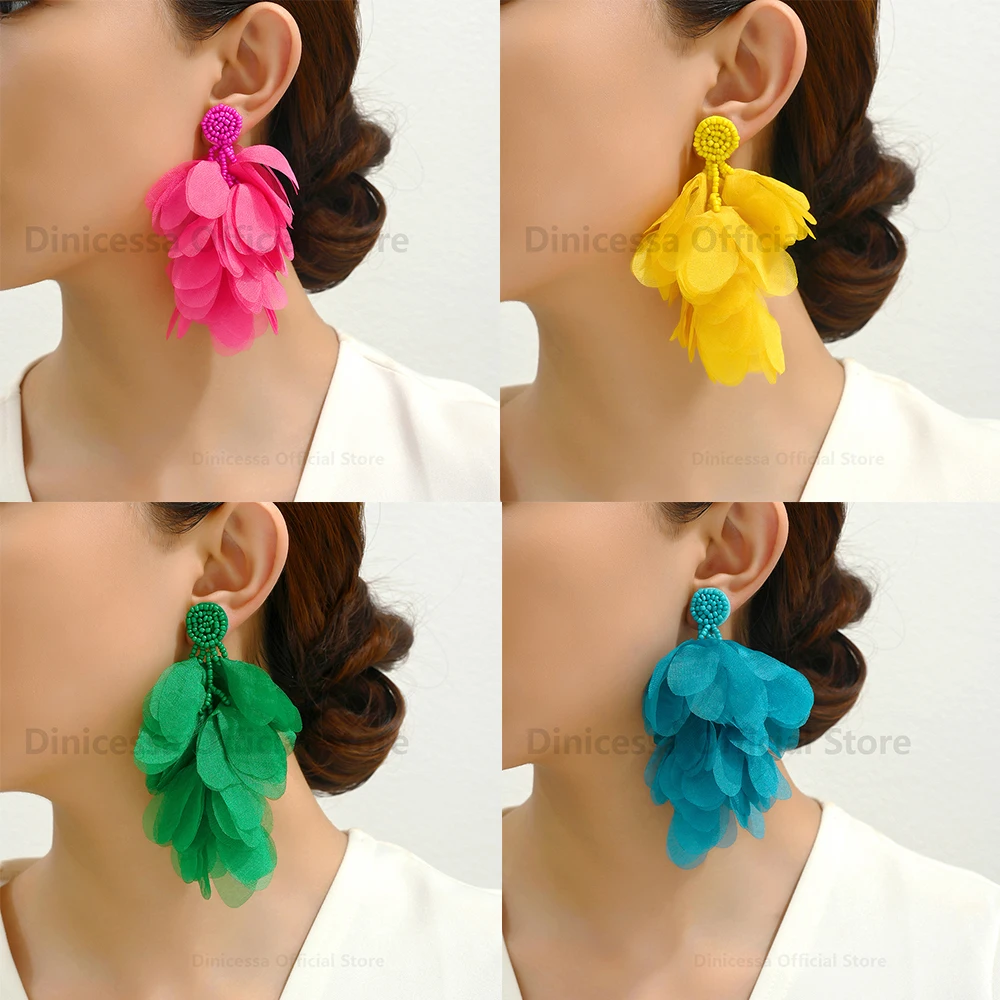 Зеленые лепестки элегантные бусины очарование декор перфорация дама висящая на