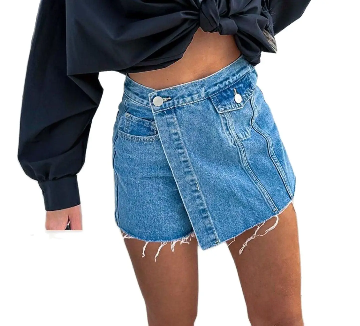 

2023 New Summer Women Casual Jeans Denim Shorts Feminino Blue Black