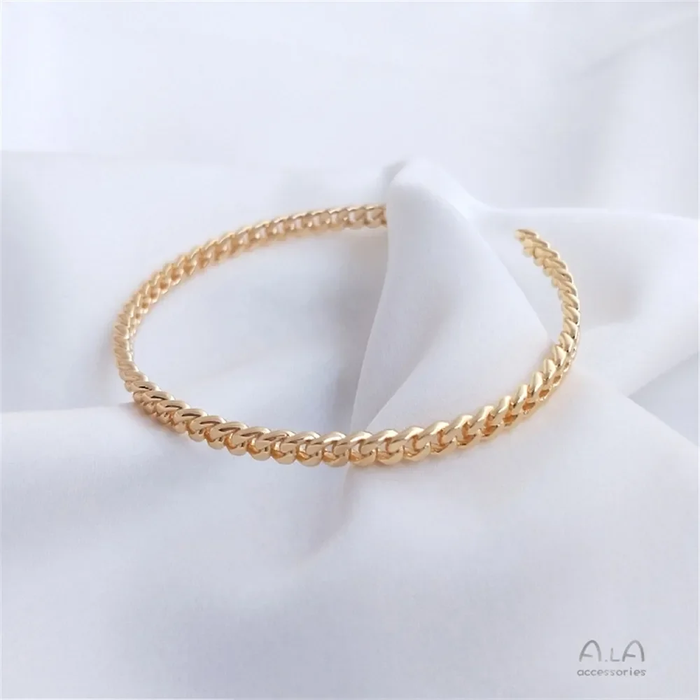 14-каратный позолоченный браслет-цепочка с медным покрытием модный простой