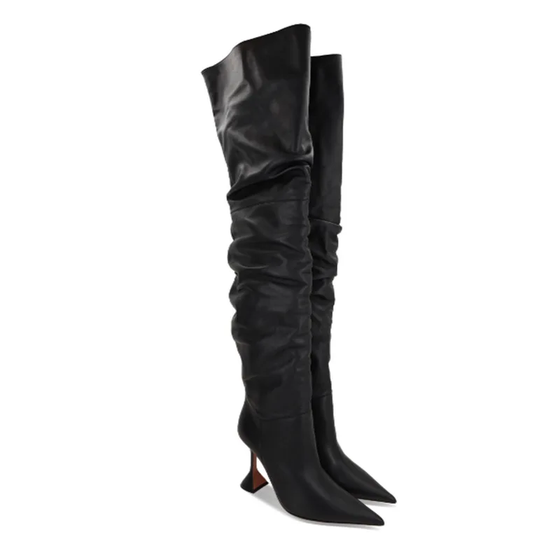 2024 осенние новые модные сапоги выше колена для женщин Европа и Америка
