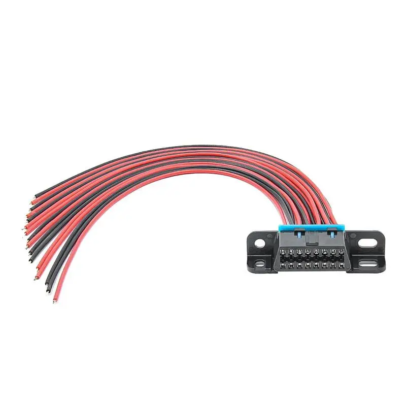 

16 Pin Female Connector Port Open Tinned Wire Pigtail Full Cables DIY With UnderBracket Fixed Harness Assembled 30cm