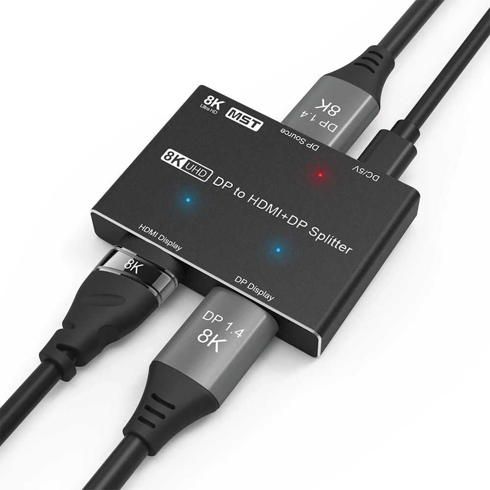 

Сплиттер Ultra HD 8K DP к HDMI DP 8K @ 30 Гц 4K @ 120 Гц 1080p @ 240 Гц HDMI 2,1 3D HDR 4K 8K SST MST DP1.4 конвертер Displayport