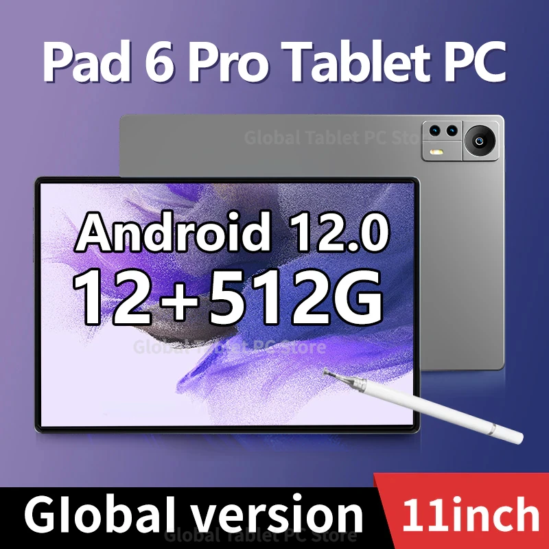 

Оригинальный планшет Pad 6 Pro, 2023 дюйма, Android, Восьмиядерный процессор Snapdragon 870, Android 12, 12 Гб, 512 ГБ, HD экран 11 дюймов, стандарт Wi-Fi, планшетный ПК