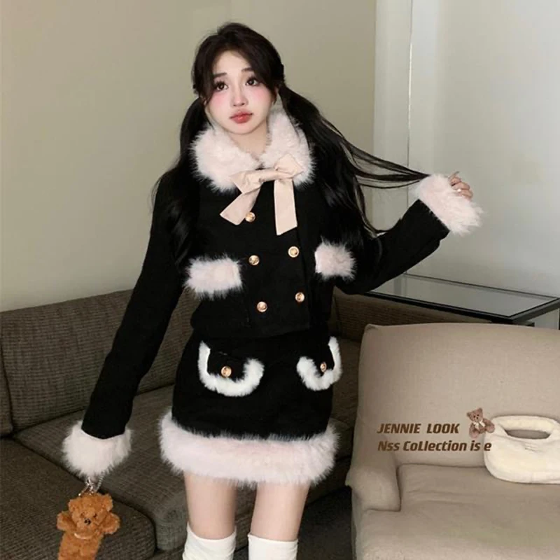 Элегантные женские комплекты из 2 предметов на хлопковой подкладке корейские