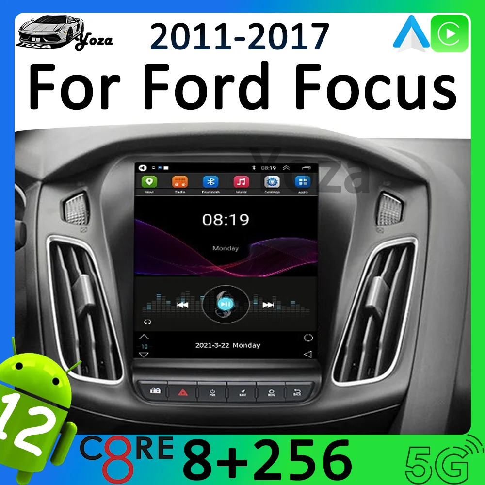 

Yoza Carplay Car Radio For Ford Focus 2011-2017 Android11 Tesla Screen Multimedia Player GPS Navigation 5G WIFI Gift Tools