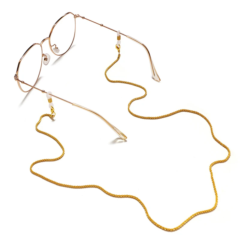 Цепочка для очков с блестящими линзами женская шнур из нержавеющей стали защитой