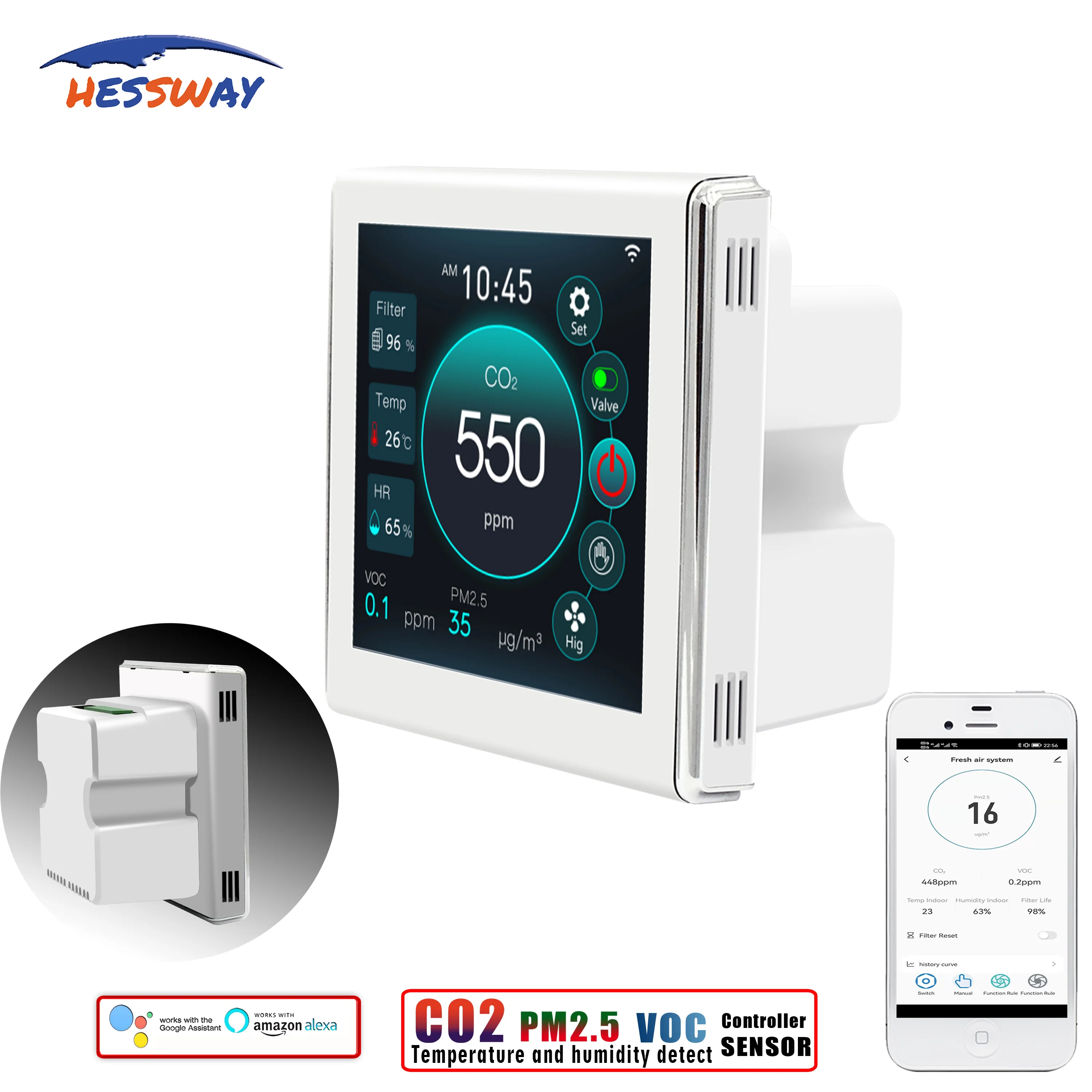 Смарт-датчик CO2 PM2.5 и VOC для измерения температуры влажности |