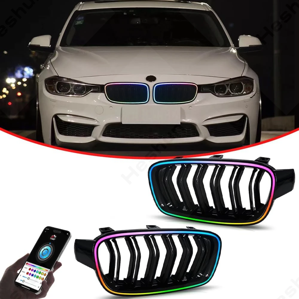 RGB-подсветка решетки для BMW F30 F31 3-Series 320i 328i 328d 330i 335i 330e 340i светодиодные передние