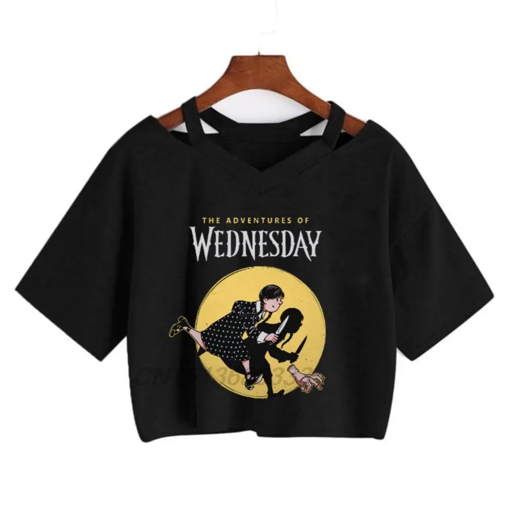 

The Adventures of Wednesday Women Vintage T-shirts My Hero Academia Anime Graphic Tee Shirt Attack on Titan Female Crop Tops