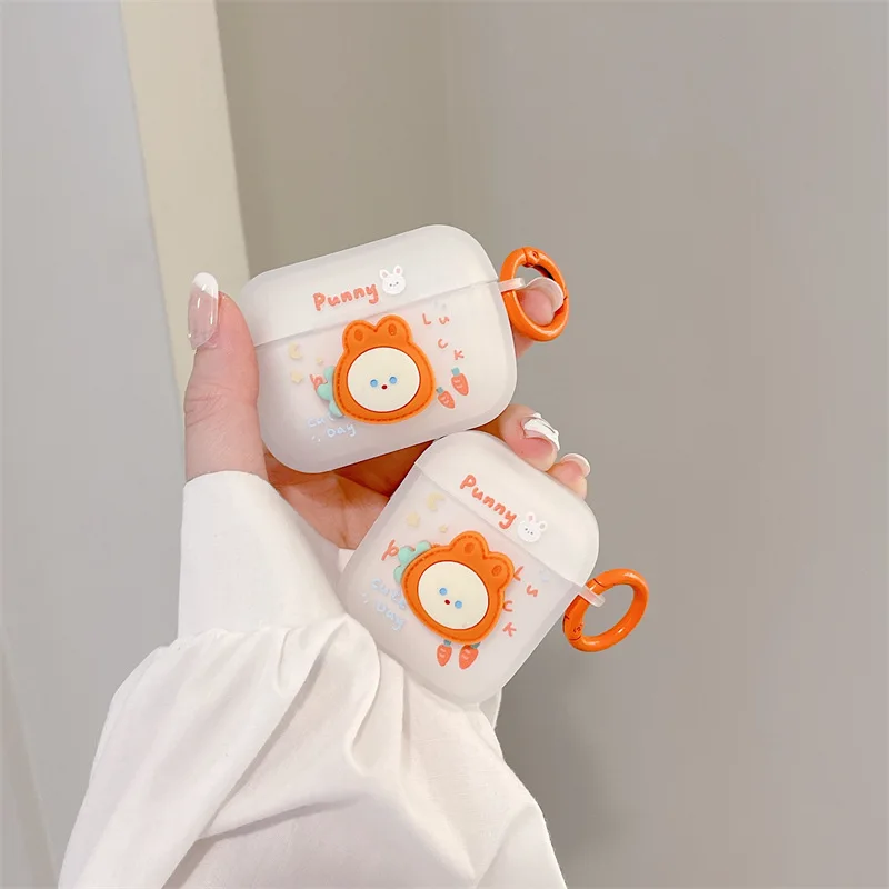 

Cartoon Cute Radish 3D Rabbit Case for Apple AirPods 1 2 3 Pro Cases Cover IPhone Bluetooth Earbuds Earphone Air Pod Pods Case
