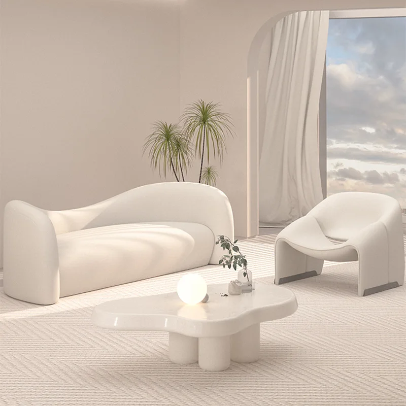 

Comfortable Reclining White Sofas Modern Designer Living Room Single Sofas Nordic Luxury Canape Salon De Luxe Furnitures