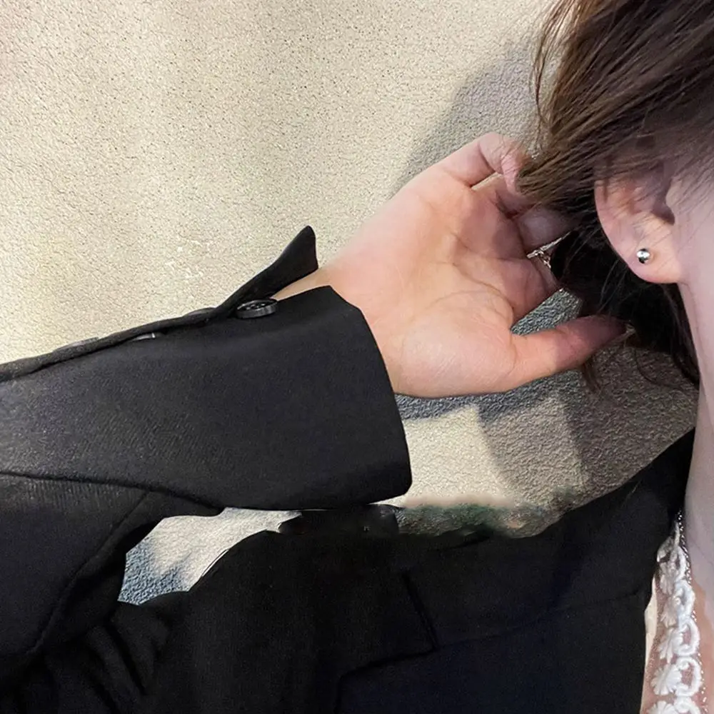 

Simple Minority Couple Soild Color Girls Small Women Jewelry Stainless Steel Korean Style Earrings Ball Stud Earrings