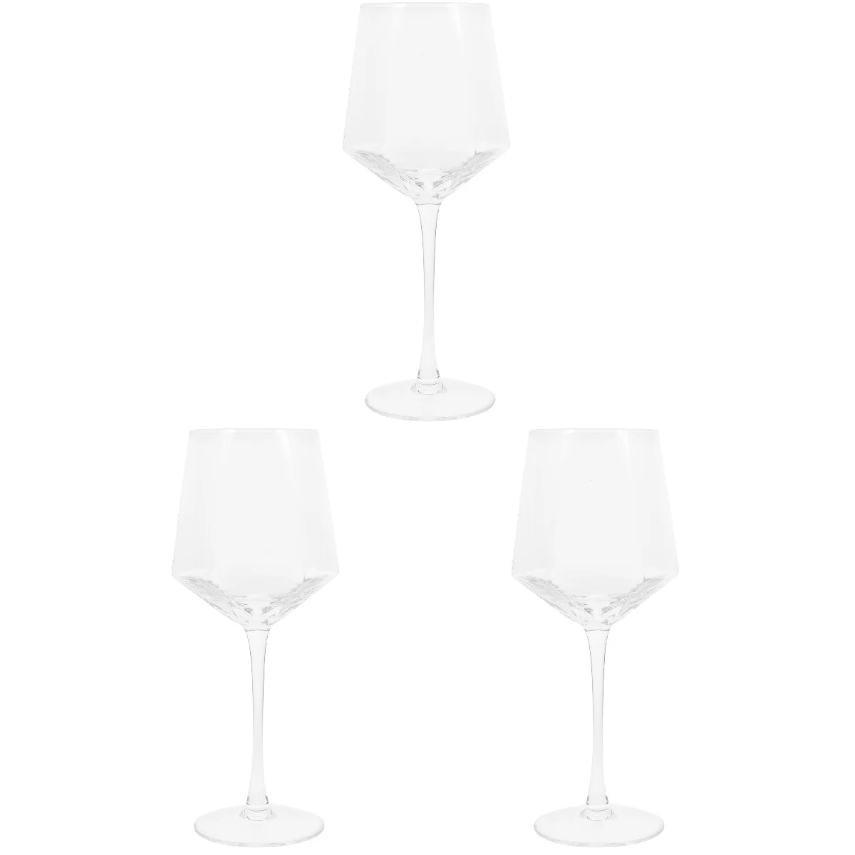 

3x Wedding Anniversary Clear Stemmed Unique Red Wine for Party