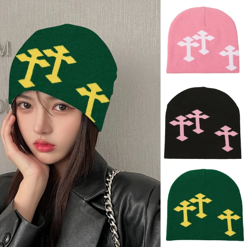 

Casual Jacquard Pattern Hat Windproof Hat for Teen Winter Cycling Skiing M6CD