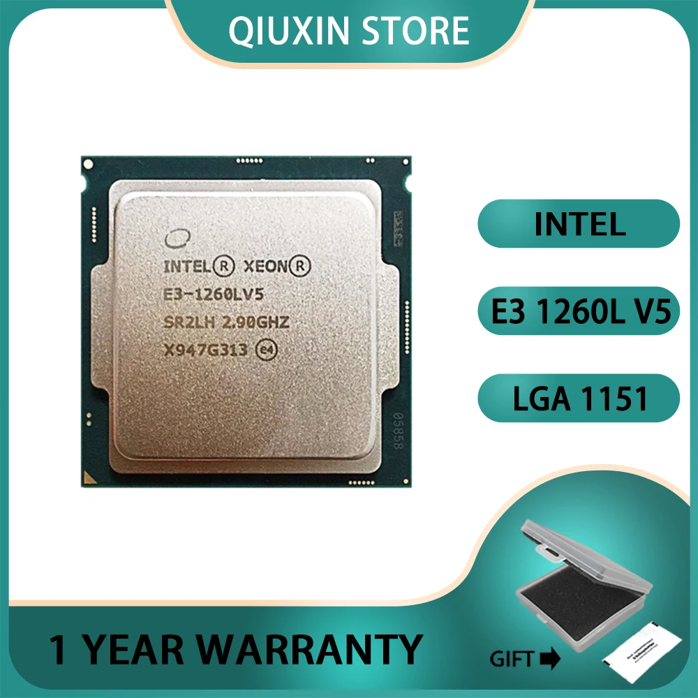 Intel Xeon E3-1260Lv5 E3 1260Lv5 E3 1260L v5  Processor  CPU 2.9 GHz Quad-Core Eight-Thread 45W LGA 1151