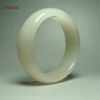 cynsfja new real rare certified natural hetian nephrite womens lucky 52 5mm peace jade bracelet bangle high quality best gifts