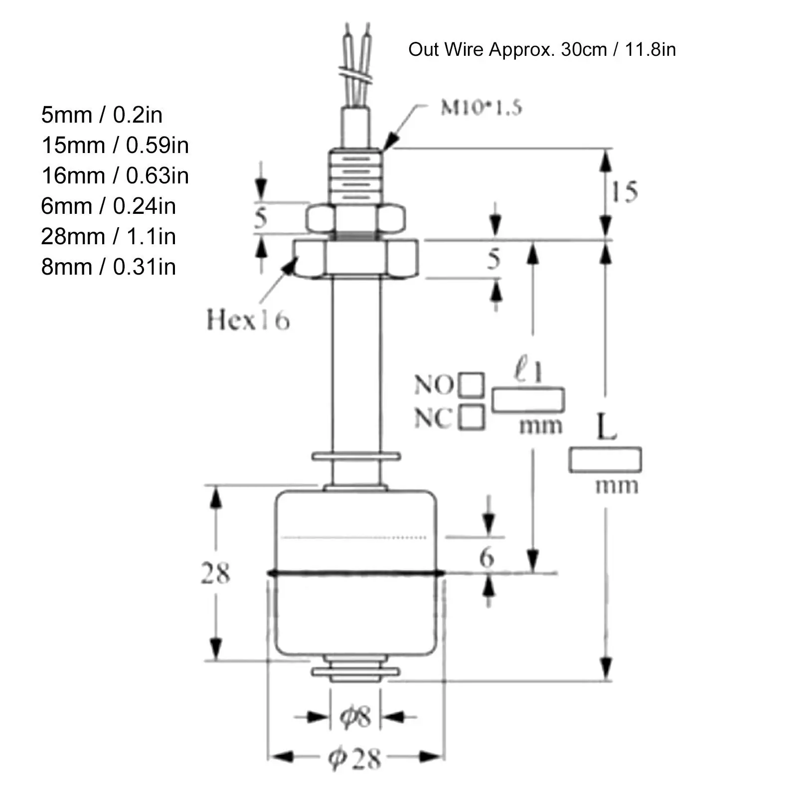 5 МПА контроллер уровня жидкости из нержавеющей стали Переключатель 10 мм Датчик