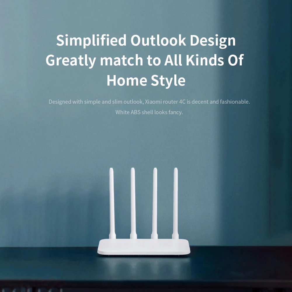 Xiaomi Mi Mijia WIFI Router 4C Roteador APP Control 64 RAM 802.11 b/g/n 2.4G 300Mbps 4 Antennas Wireless Routers Repeater on = Роутер Xiaomi Mi Mijia WIFI 4C с поддержкой приложения, 64 RAM, 802.11 b/g/n, 2,4 ГГц, 300 Мбит/с, 4 антенны, беспроводные роуте