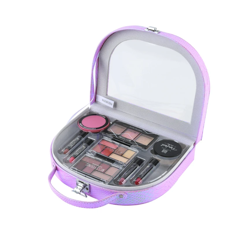 

24PCS/Set Make Up Sets Cosmetics Kit Eyeshadow Lipstick Eyebrow Pencil Lip Gloss Makeup Brush Set Puff with Makeup Bag Kit