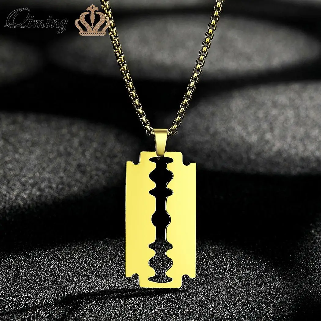 Pendant Necklace Men Stainless Steel Punk Jewelry Hiphop Choker Necklace Gift