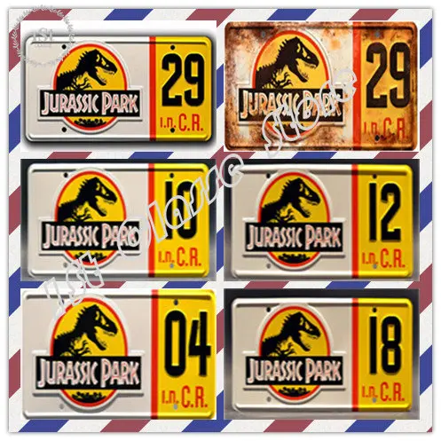 

Retro Wall Signs Celebrity Machines Jurassic Park | Explorer # 04# 05# 29 # 10# 12# 18 | Metal Printing License Plate