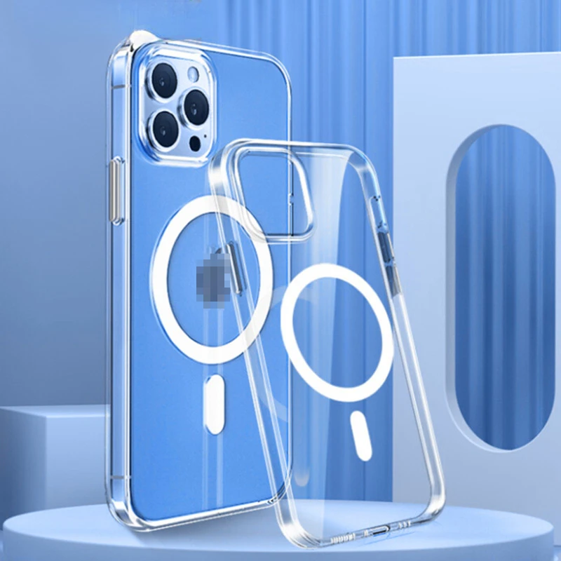 

Original For Magsafe Magnetic Wireless Charging Case For iPhone 14 13 12 11 Pro Max Mini X Xs XR 7 8 Plus SE 2020 Acrylic Cover