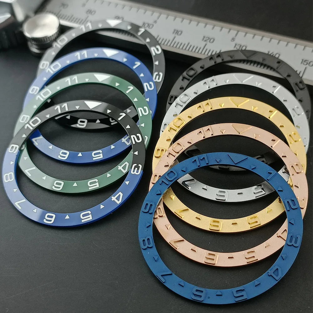 

39mm*32mm Flat Ceramic and Metal Bezel Insert no Luminous Replacement of watch accessories High quality ceramic bezel