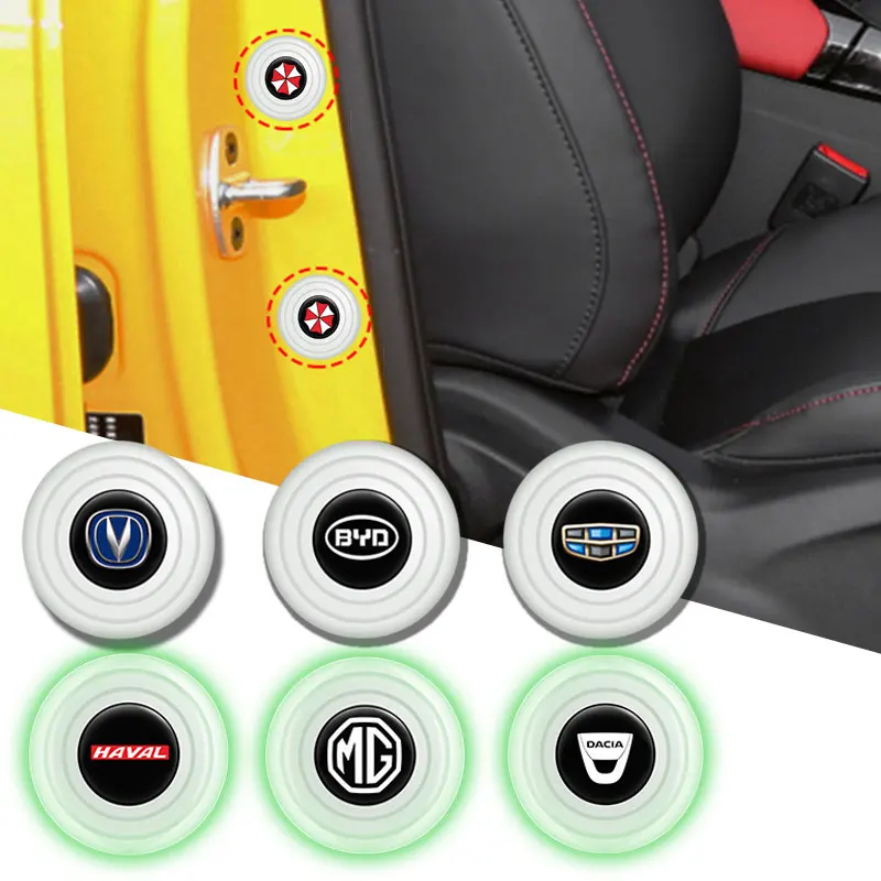 

4pcs Car Door Shock-Absorbing Gasket Buffer Noctilucent for Umbrella Corporation Logo Car Badge Sticker Holder Accessories