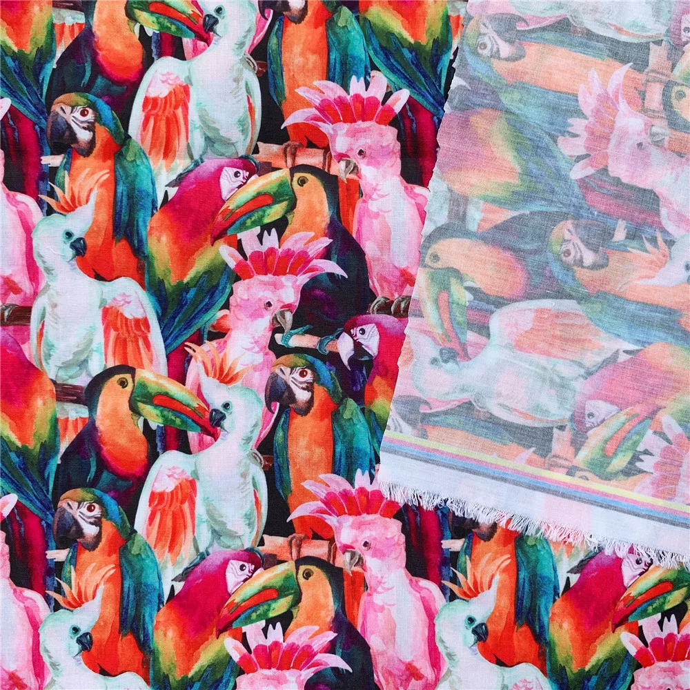 Джунгли Леопард попугай какатуиды полиэстер хлопок материал лоскутное шитье